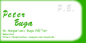 peter buga business card